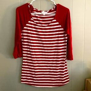 Striped top 3/4 sleeve